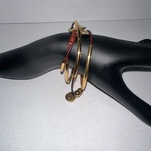 Lizzy James: Gold Tone and Brown Mixed-Material Women's Bracelet Set